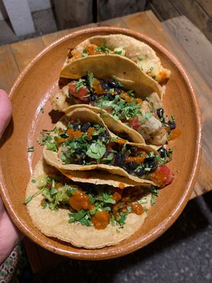 Tacos  at El Arbol Taqueria Vegetariana in Puebla
