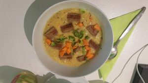 curry Eintopf mit vurst Einlage  at Cafe Corba in Bochum