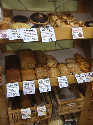 heavenly baked goods, almost everything vegan, pastries too, range varies daily at Biopotraviny Danfood in Prague