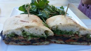grilled vegetable sandwich at eLOVate Vegan Kitchen in Santa Monica