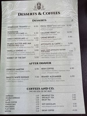 Excellent dessert menu! at NovaPizza Vegan Kitchen in Edinburgh