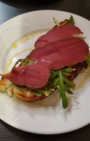 BRUSCHETTA CREMA AL TARTUFO
E SPECK at NovaPizza Vegan Kitchen in Edinburgh