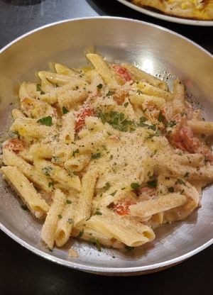 Penne al salmone at NovaPizza Vegan Kitchen in Edinburgh