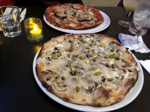 Pizza bianche with pistachio   at NovaPizza Vegan Kitchen in Edinburgh