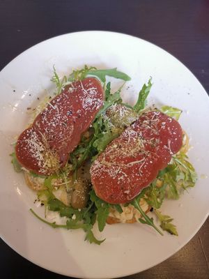 Bruschetta with speck at NovaPizza Vegan Kitchen in Edinburgh