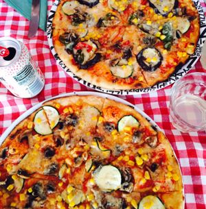 Vegan pizza at NovaPizza Vegan Kitchen in Edinburgh