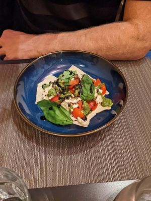 Caprese salad at NovaPizza Vegan Kitchen in Edinburgh