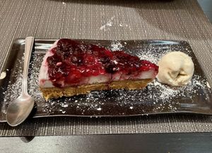 Peanut butter and jam cheesecake   at NovaPizza Vegan Kitchen in Edinburgh