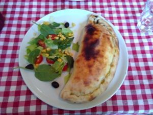 Vegan calzone green at NovaPizza Vegan Kitchen in Edinburgh