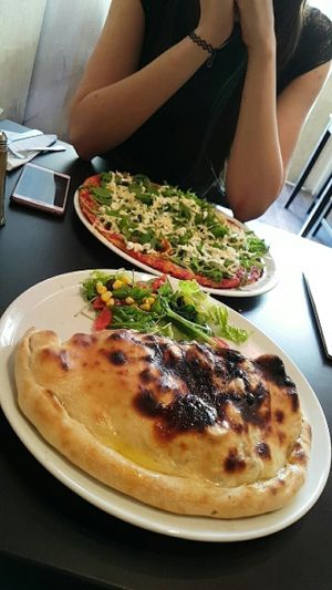 Vegan calzone and Vegan chicken mayo pizza at NovaPizza Vegan Kitchen in Edinburgh
