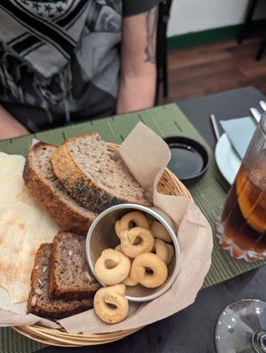 Breads with oil starter at NovaPizza Vegan Kitchen in Edinburgh