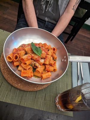 Vegan rigatoni at NovaPizza Vegan Kitchen in Edinburgh