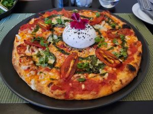 Caprese pizza at NovaPizza Vegan Kitchen in Edinburgh