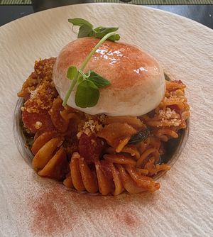 Novapizza Fusilli with burrata. Good sized portion and so good. at NovaPizza Vegan Kitchen in Edinburgh