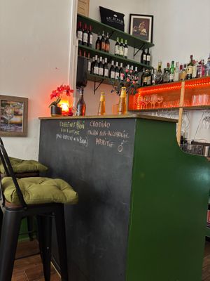 Bar area at NovaPizza Vegan Kitchen in Edinburgh