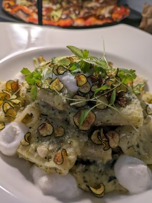 The pasta with fridge courgettes at NovaPizza Vegan Kitchen in Edinburgh