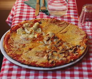 Four seasons pizza at NovaPizza Vegan Kitchen in Edinburgh