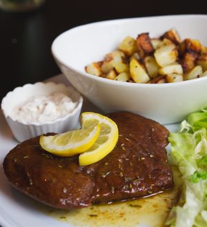 Seitan steak at NovaPizza Vegan Kitchen in Edinburgh