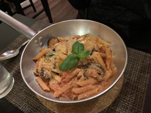 Penne alla Norma at NovaPizza Vegan Kitchen in Edinburgh