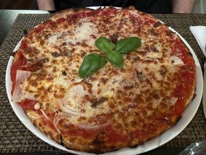 Amerciana pizza? Lovely pizza with Seitan! at NovaPizza Vegan Kitchen in Edinburgh