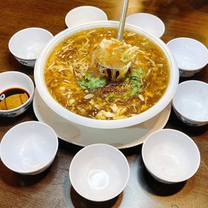 Cny Menu- Veg Crab & Shark fin Thick Soup – Pair with vinegar and pepper, this is my favourite soup! at Nature Vegetarian Delights 大自然素食 - Upper Serangoon in Northeast Singapore