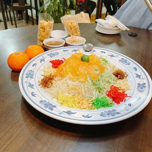cny menu- Fortune Toss ("Salmon ") – Huat ah (silently)! Never goes wrong with YUSHENG!  at Nature Vegetarian Delights 大自然素食 - Upper Serangoon in Northeast Singapore