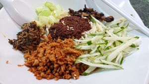 Korean-style spicy ramen at Nature Vegetarian Delights 大自然素食 - Upper Serangoon in Northeast Singapore