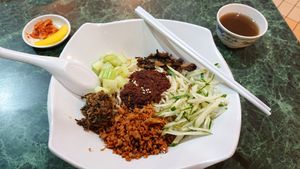 Korean-style spicy ramen at Nature Vegetarian Delights 大自然素食 - Upper Serangoon in Northeast Singapore