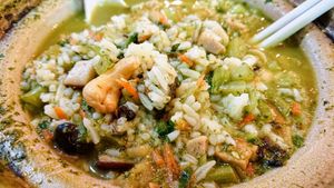 claypot thunder tea rice at Nature Vegetarian Delights 大自然素食 - Upper Serangoon in Northeast Singapore