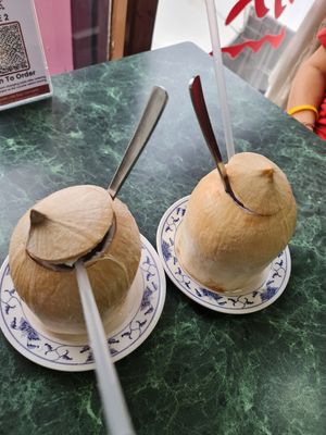Coconut drink at Nature Vegetarian Delights 大自然素食 - Upper Serangoon in Northeast Singapore