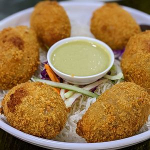 Handmade Golden Lychee Yam Prawn at Nature Vegetarian Delights 大自然素食 - Upper Serangoon in Northeast Singapore