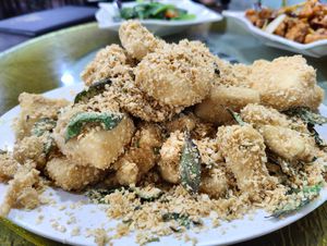 fried cereal tofu  at Nature Vegetarian Delights 大自然素食 - Upper Serangoon in Northeast Singapore