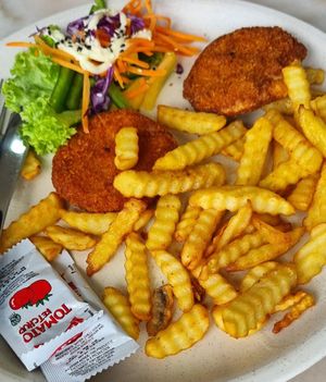 Chicken cutlet at Nature Vegetarian Delights 大自然素食 - Upper Serangoon in Northeast Singapore