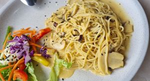 Cream pasta at Nature Vegetarian Delights 大自然素食 - Upper Serangoon in Northeast Singapore