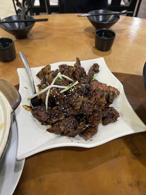 Crispy sweet glazed ribs 10/10 umami flavour  at Nature Vegetarian Delights 大自然素食 - Upper Serangoon in Northeast Singapore