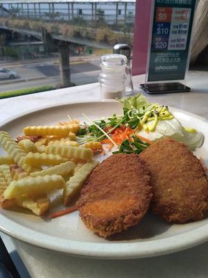 Fish & Chips Set Meal at $8.8+ (w Mushroom Soup, Bread and Jelly) at Nature Vegetarian Delights 大自然素食 - Upper Serangoon in Northeast Singapore