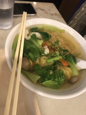 wanton mee at Nature Vegetarian Delights 大自然素食 - Upper Serangoon in Northeast Singapore