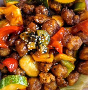 Sweet and sour pork - yummy at Nature Vegetarian Delights 大自然素食 - Upper Serangoon in Northeast Singapore