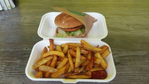 Green mountain burger at The Butcher in Zurich