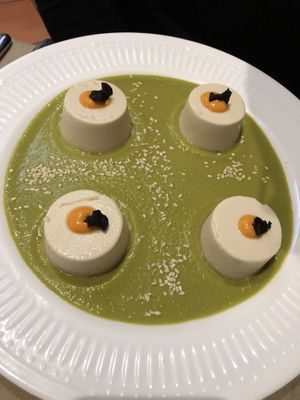 Bavarese of Cannelini beans  at Flora in Verona