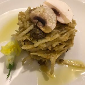 risotto di sedano rapa con funghi porcini at Flora in Verona