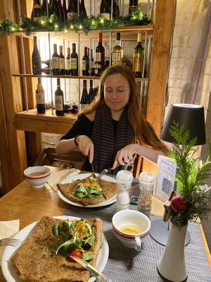 Vegan buckwheat crepes, also called Gallettes   at Creperie du Palais  in Weimar