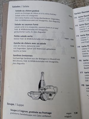 Speisekarte at Creperie du Palais  in Weimar
