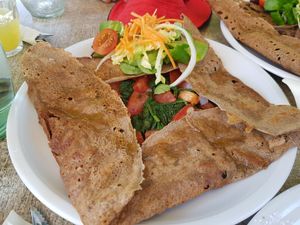 Mit Spinat/Tomate at Creperie du Palais  in Weimar