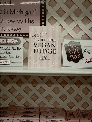 Vegan fudge! at Ryba's Fudge Shop in Mackinac Island