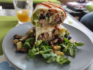 Piadina vegan with "tuna" at Feliz Cafe in Peschiera Del Garda