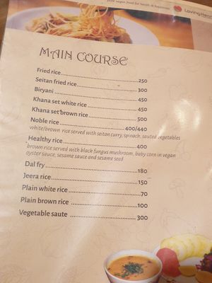 Rice dishes at Loving Heart in Kathmandu