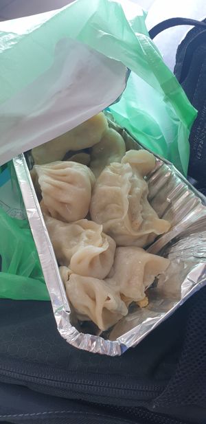 Take away Momos for my flight at Loving Heart in Kathmandu