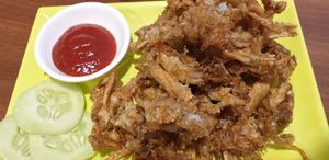 Mushroom pakodas at Loving Heart in Kathmandu