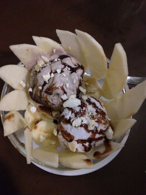 Vegan queen dessert (ice cream bowl) at Loving Heart in Kathmandu